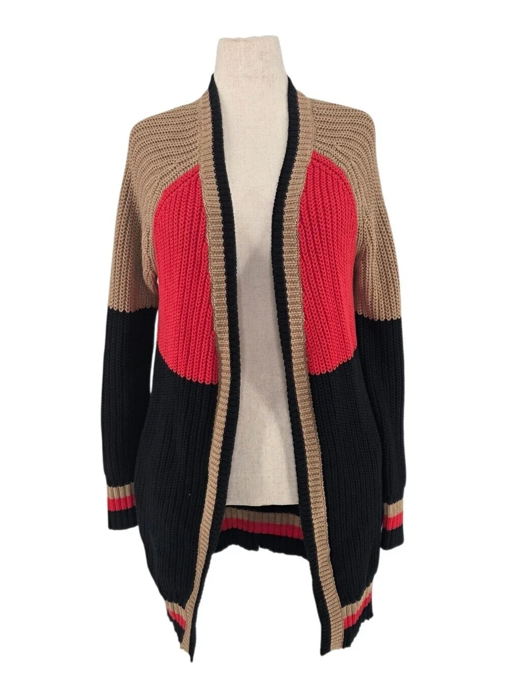 NWOT One Grey Day REVOLVE Chunky Knit Cashmere Silk Cardigan Sweater L